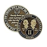 2 Year Sobriety Coin | Founders Triplate AA Chip | Celebrate Recovery Anniversary Token | Alcoholics Anonymous Gift (Translucent Black)