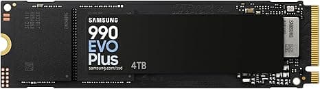 Samsung 990 EVO Plus SSD 4TB, PCIe Gen 4x4 | Gen 5x2 M.2, Speeds Up-to 7,250 MB/s, Upgrade Storage for PC/Laptops, HMB Technology and Intelligent Turbowrite 2.0, (MZ-V9S4T0B/AM)